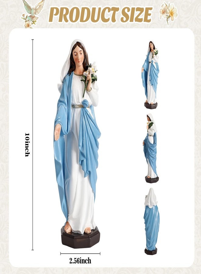 TALPGOD Blessed Mother Mary Statue,10 Inch Virgin Mary Statue Catholic Altar Home Decor,Holy Mother Religious Gift for Mom,Catholic Art Hand Painted Renaissance Sculpture Collection - Image 2